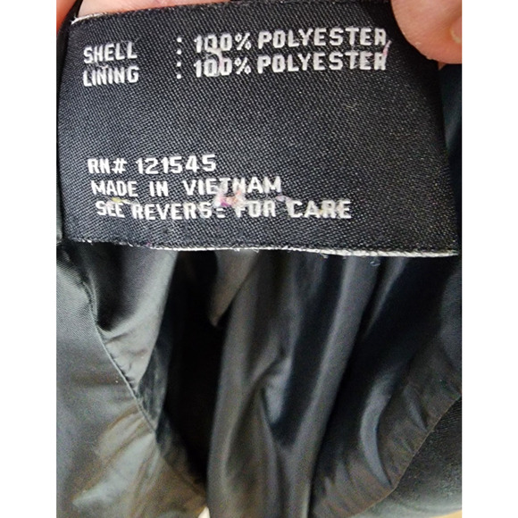 London Fog Black Hooded Trenchcoat w/Silver Clasp Closures Medium - Picture 9 of 9